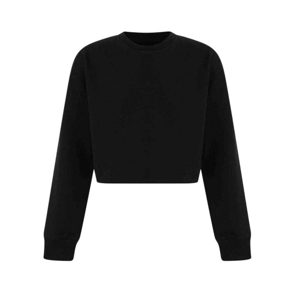 Miso Womens/Ladies Relaxed Fit Crop Sweatshirt / Black